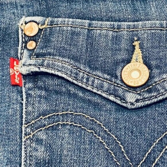 Levi's 526 Slender Bootcut Jeans Women's 12 31x32 Blue Denim Flap Pockets GUC - Picture 8 of 11